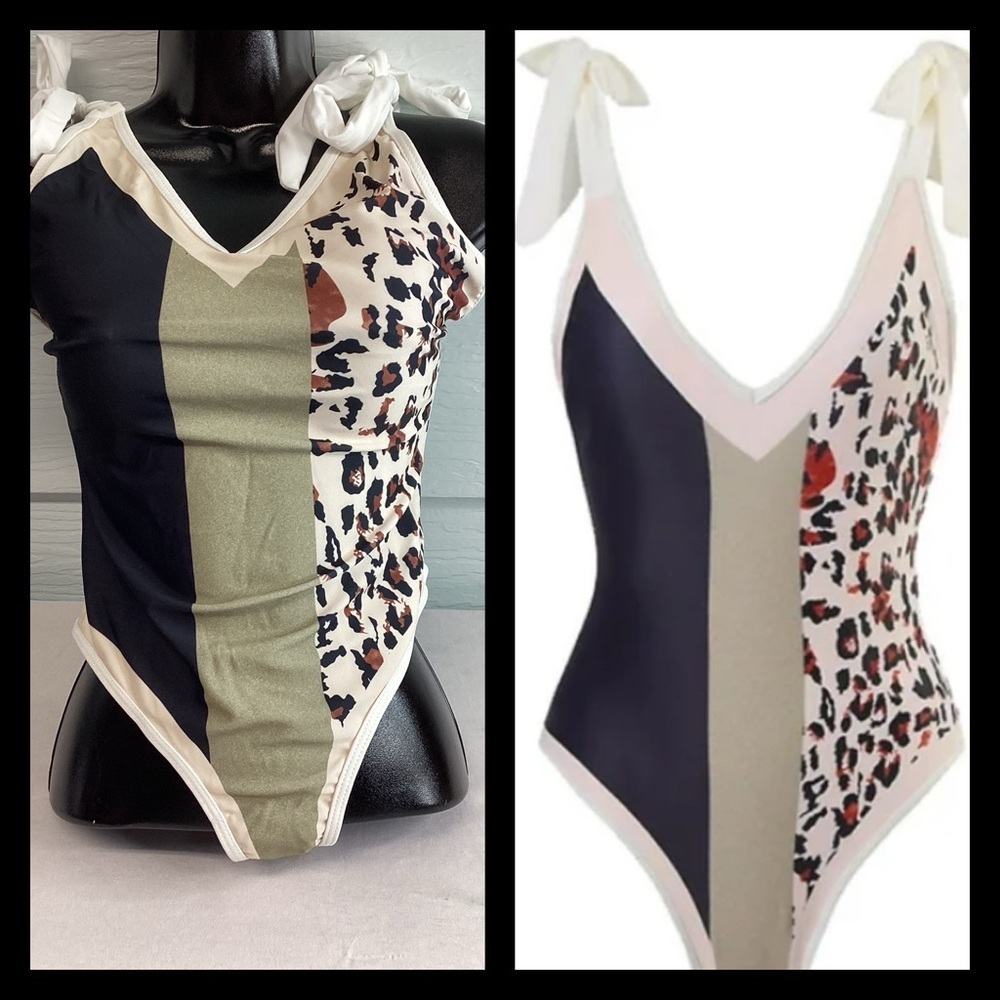 Animal print one piece swimsuit. - Picture 6 of 6